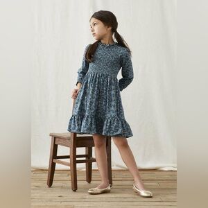 Matilda Jane NWT Toddler Just Imagine Teal Zoey Smocked Dress Ruffle Collar Sz 4